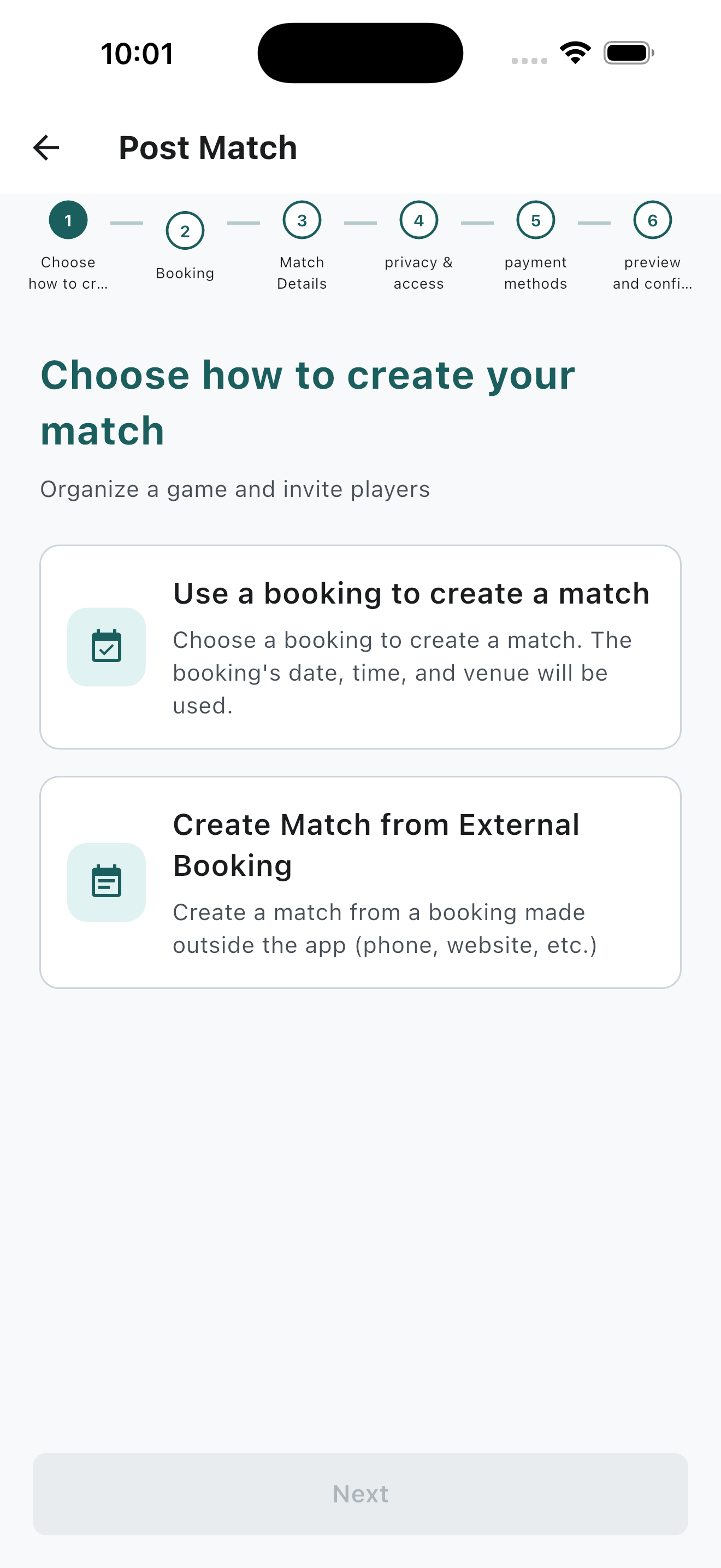 How do I create a match?